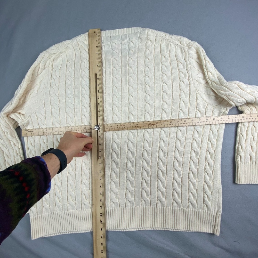 Polo Ralph Lauren Mens Sweater 4XB Cable Knit Cotton fisherman Preppy - Picture 15 of 16